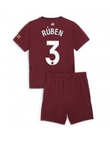 Manchester City Ruben Dias #3 Tredjedraktsett Barn 2024-25 Korte ermer (+ bukser)